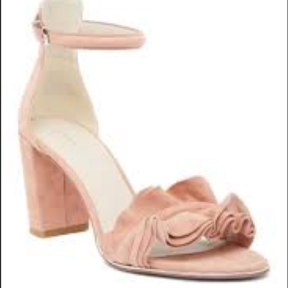 Kenneth Cole blush pink Langley ruffle sandal 5